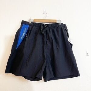 NWT Speedo Hi-Rise Swim Shorts Men Size XXL Black Pockets